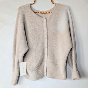 Joie NWT Pearl Button Wear-2-Ways Fuzzy Cardigan Sweater - Small